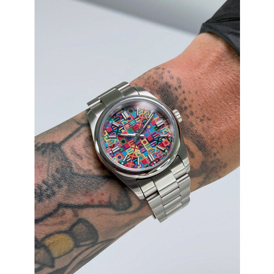 Custom Seiko Mod • Rainbow Jubilee Oyster Perpetual Automatic Watch • 36mm